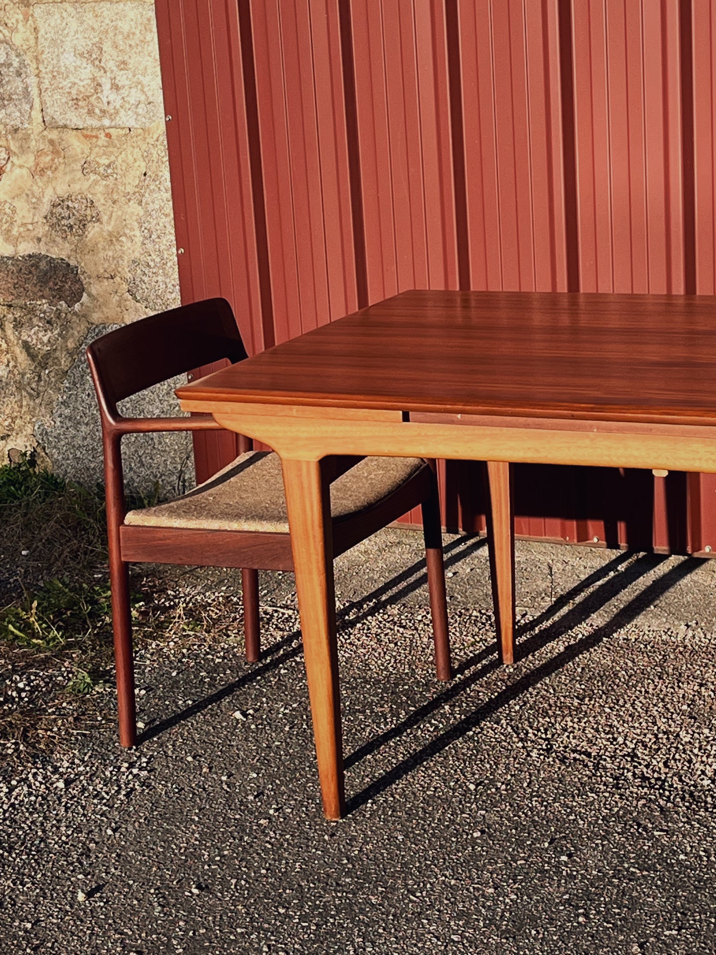 Table à manger scandinave en teck à rallonges, 1960