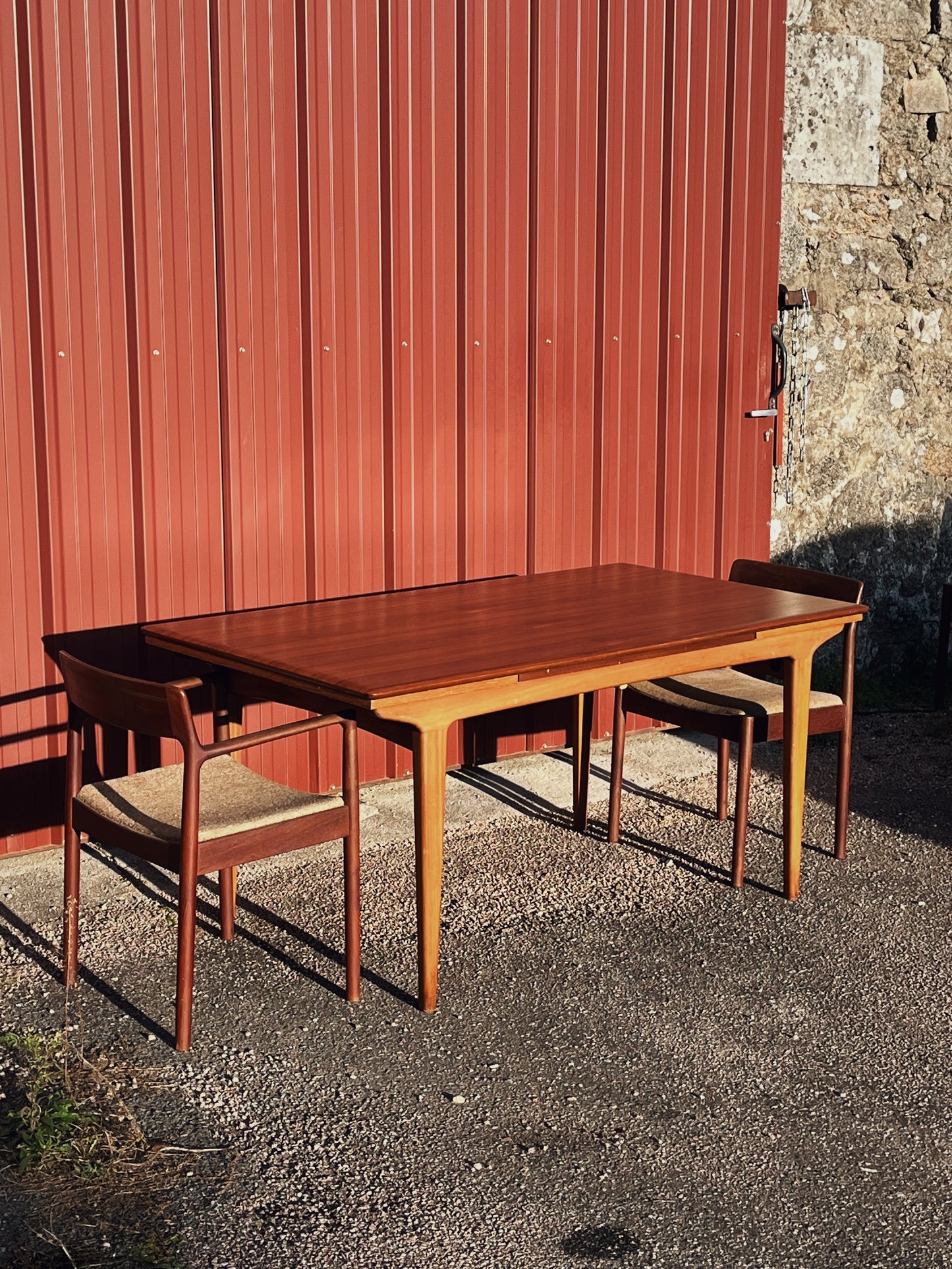 Table à manger scandinave en teck à rallonges, 1960