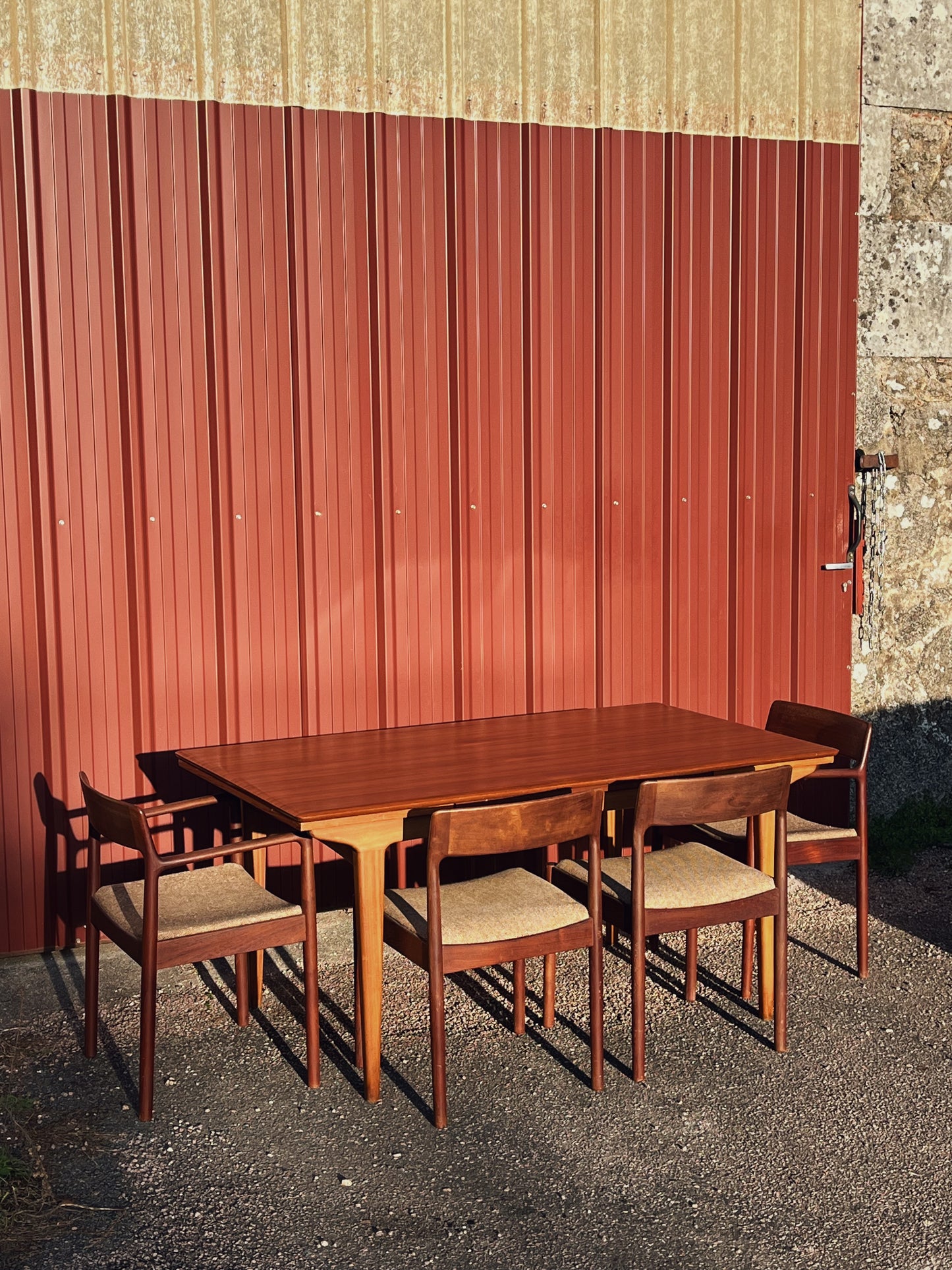 Table à manger scandinave en teck à rallonges, 1960
