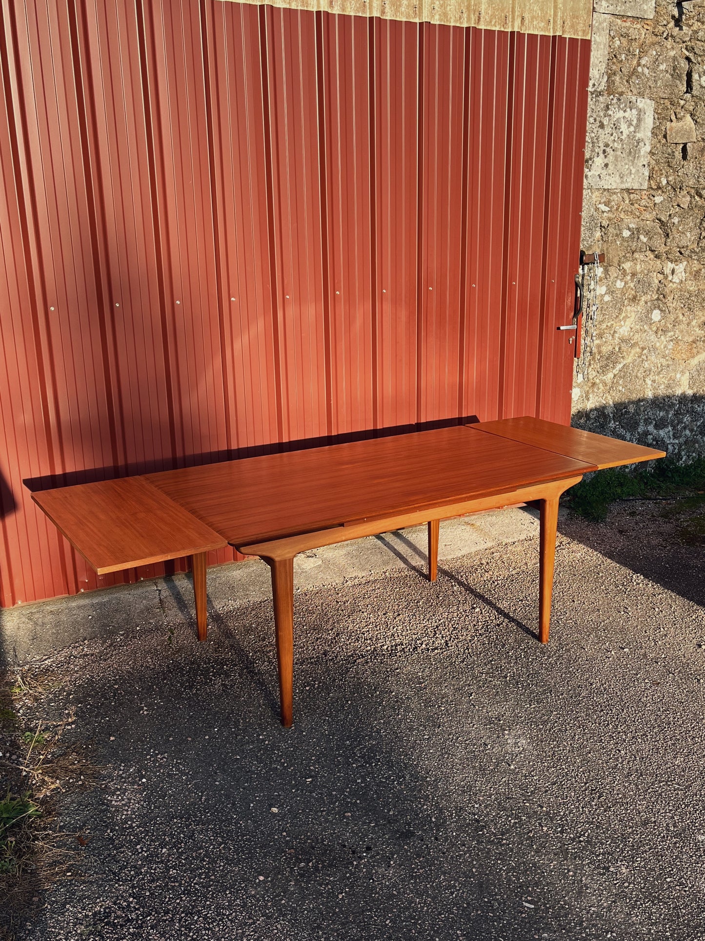 Table à manger scandinave en teck à rallonges, 1960