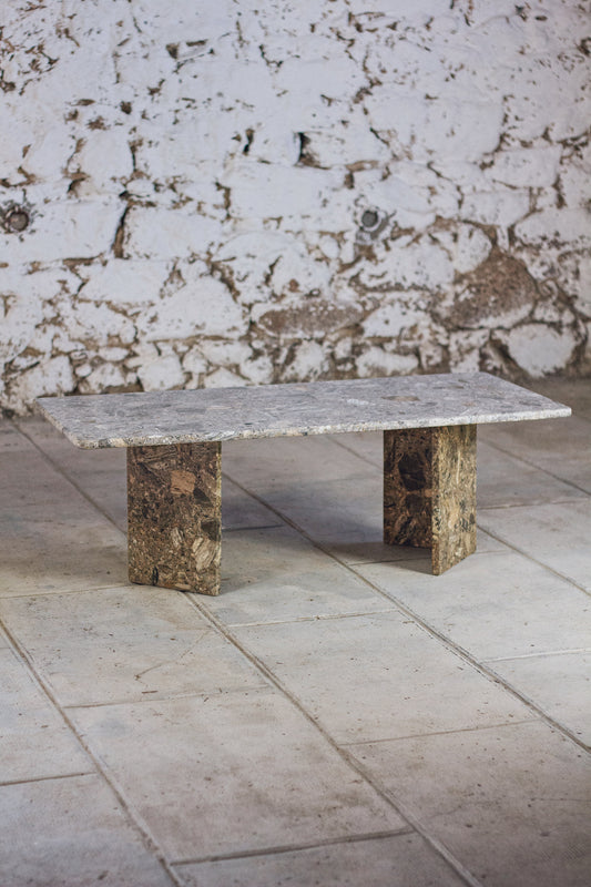 Table basse en travertin terrazzo, 1970