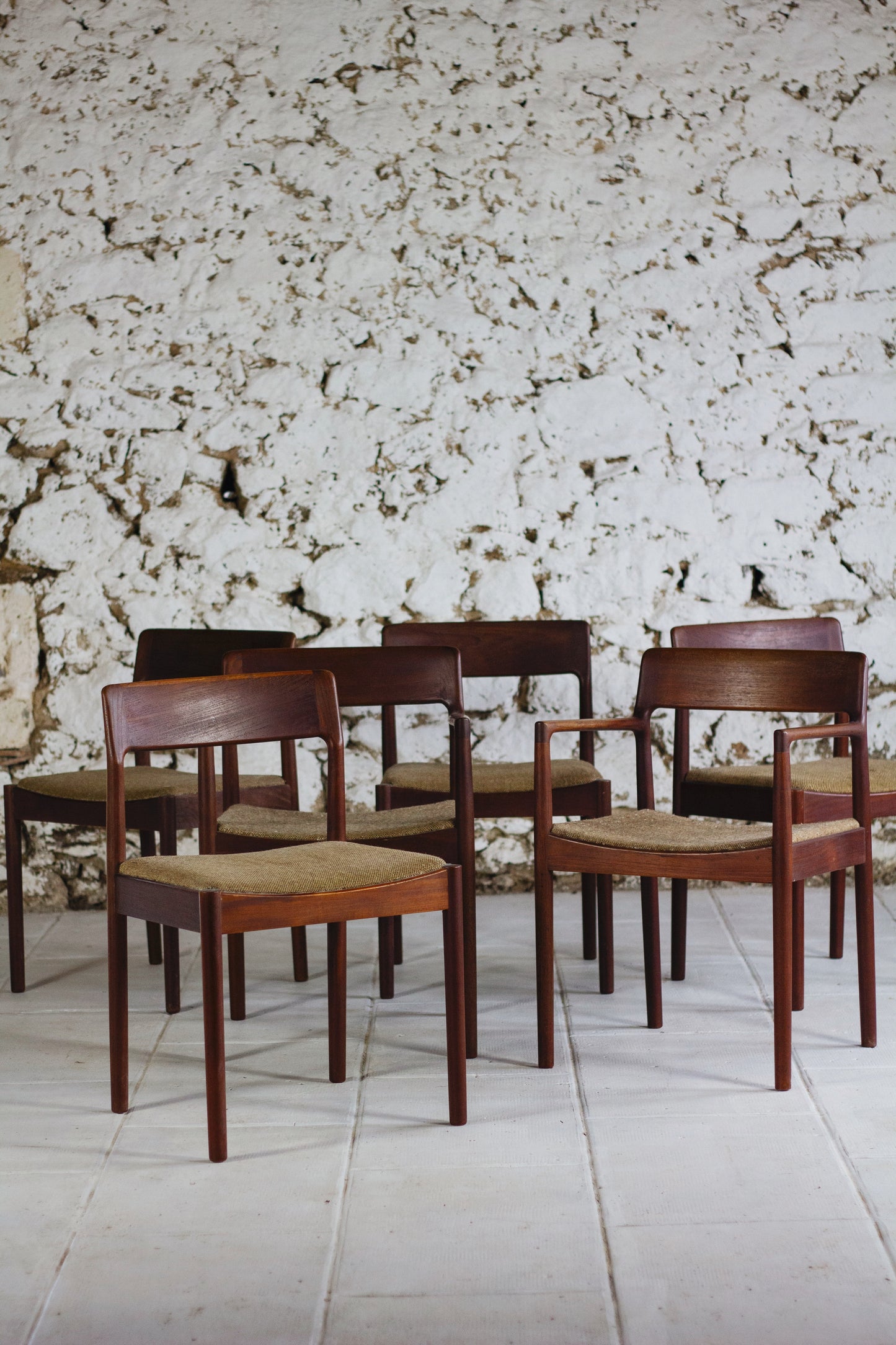 Ensemble de 4 chaises et 2 fauteuils en teck par Johannes Nørgaard pour Møbelfabrik, 1960