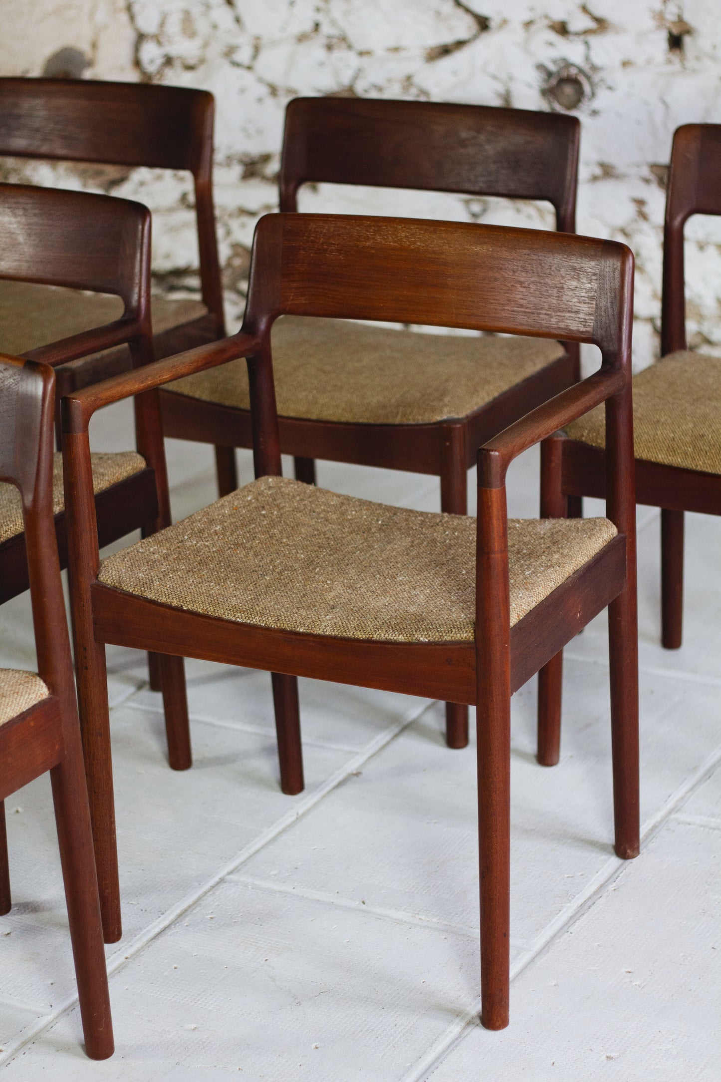 Ensemble de 4 chaises et 2 fauteuils en teck par Johannes Nørgaard pour Møbelfabrik, 1960