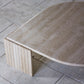 Table basse en travertin "Oeil" ou "goutte" par Roche Bobois, 1980