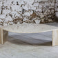 Table basse en travertin "Oeil" ou "goutte" par Roche Bobois, 1980