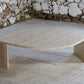 Table basse en travertin "Oeil" ou "goutte" par Roche Bobois, 1980