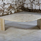 Table basse en travertin "Oeil" ou "goutte" par Roche Bobois, 1980