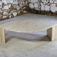 Table basse en travertin "Oeil" ou "goutte" par Roche Bobois, 1980