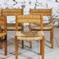 4 chaises en paille "Week-end" par Pierre Gauthier Delaye, 1950