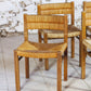 4 chaises en paille "Week-end" par Pierre Gauthier Delaye, 1950