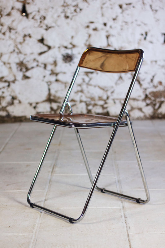 Chaise pliante en plexiglas et chrome, 1970
