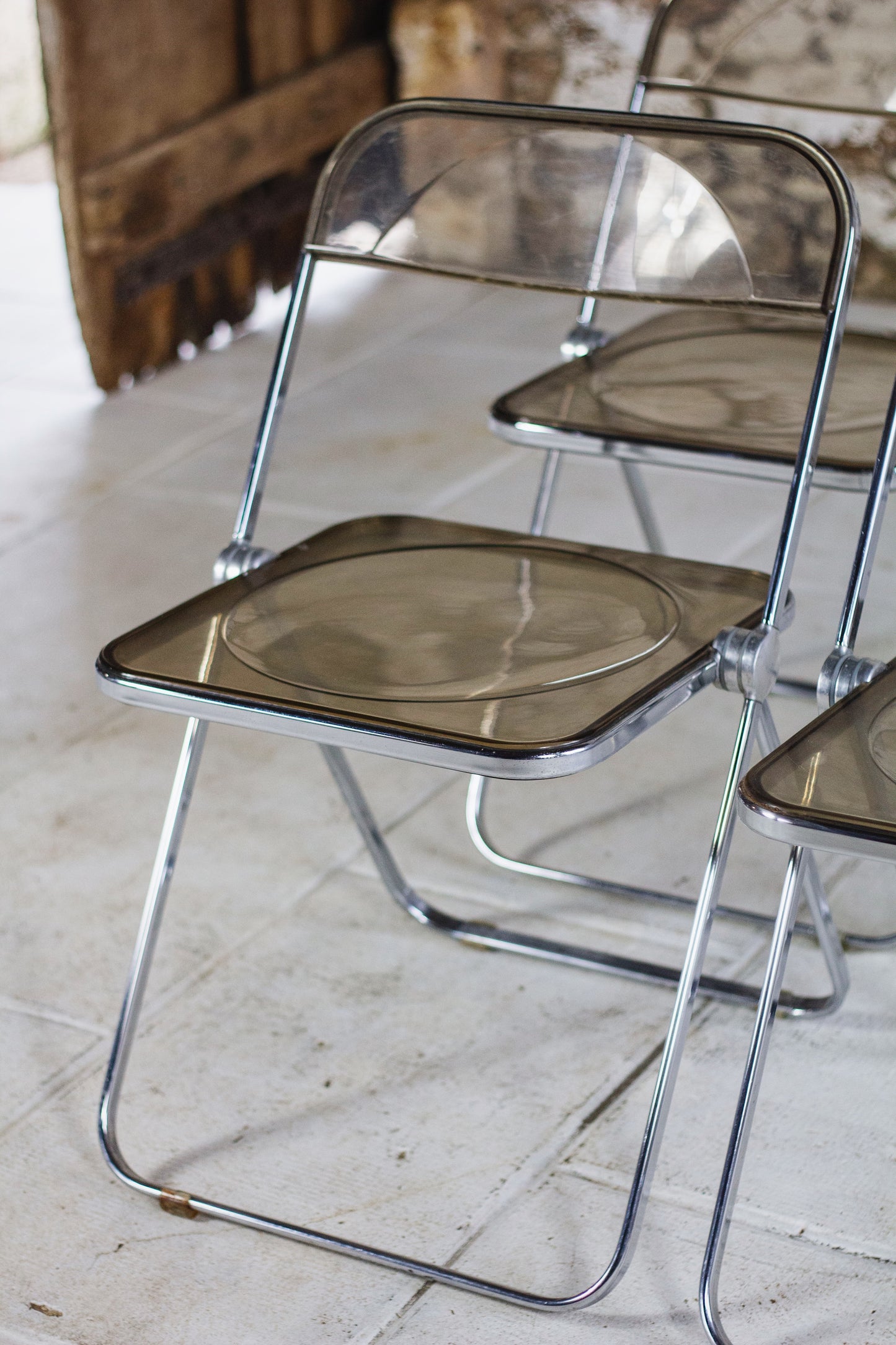 4 chaises Plia par Giancarlo Piretti pour Castelli, 1970