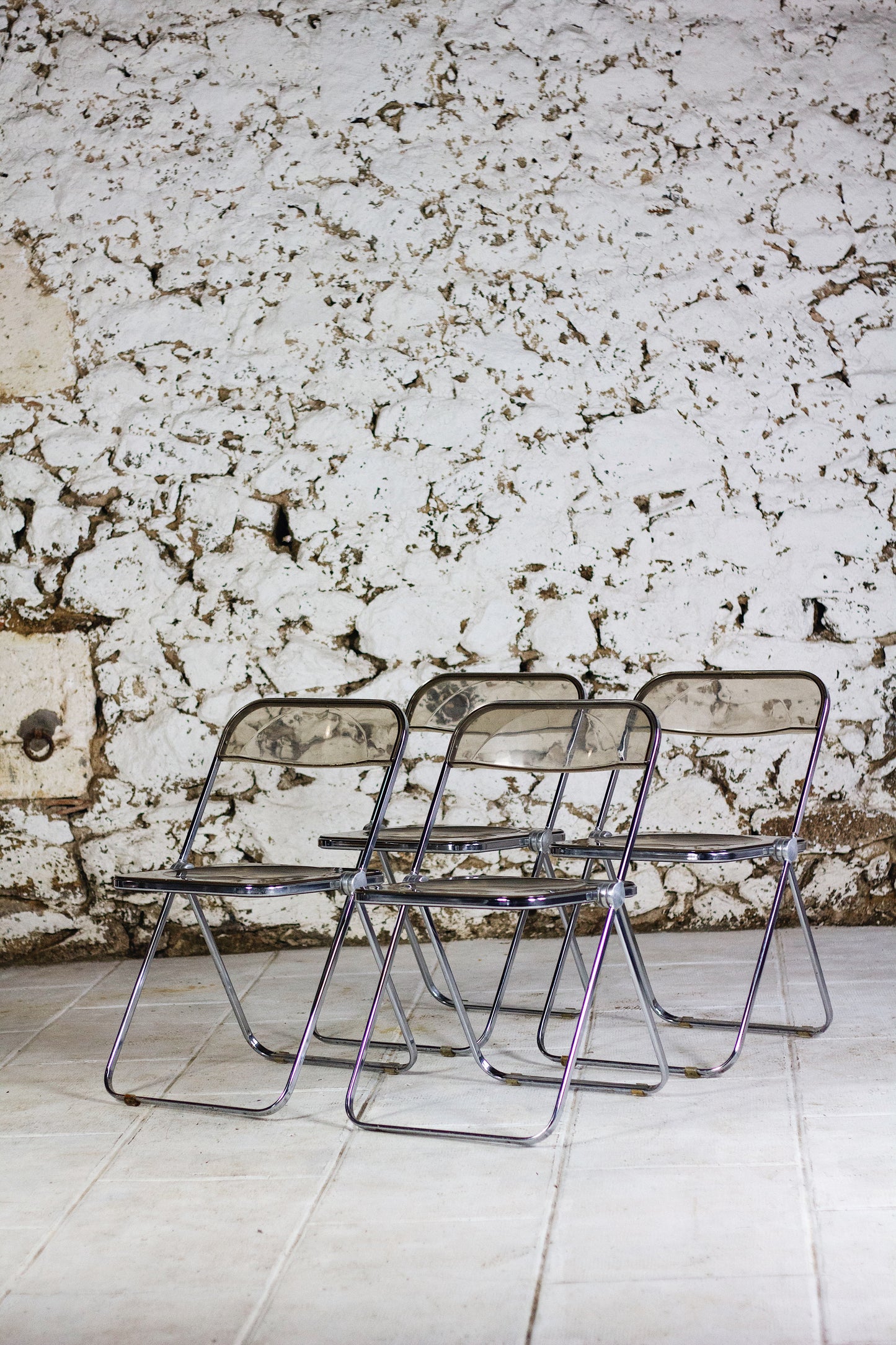 4 chaises Plia par Giancarlo Piretti pour Castelli, 1970