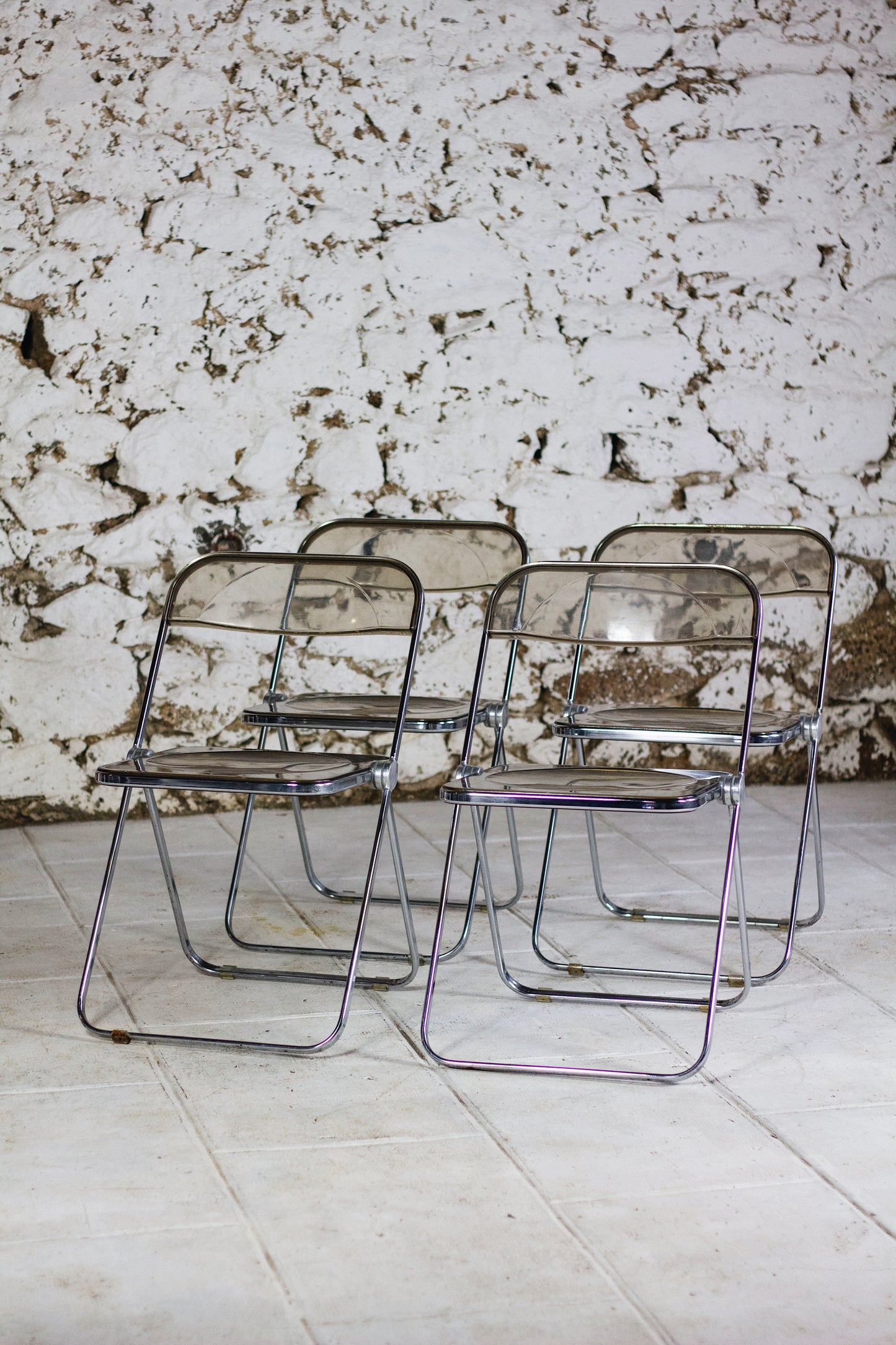 4 chaises Plia par Giancarlo Piretti pour Castelli, 1970