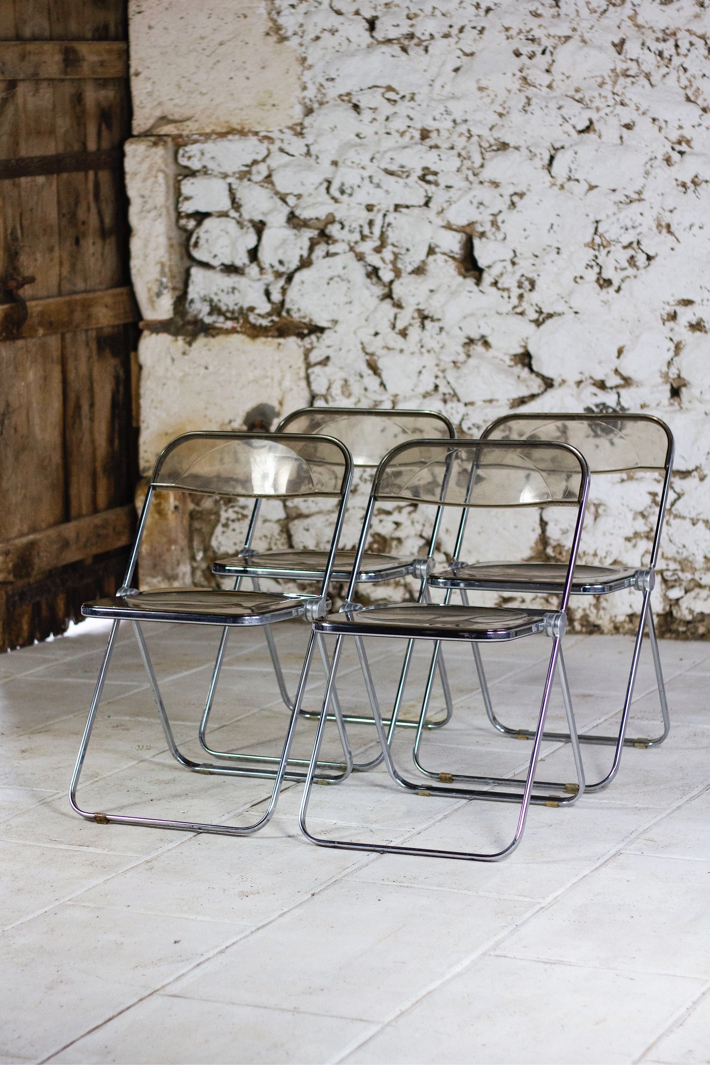 4 chaises Plia par Giancarlo Piretti pour Castelli, 1970