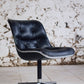 Fauteuil de bureau en cuir noir de Charles Pollock pour KNOLL