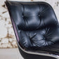 Fauteuil de bureau en cuir noir de Charles Pollock pour KNOLL