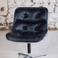 Fauteuil de bureau en cuir noir de Charles Pollock pour KNOLL