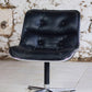 Fauteuil de bureau en cuir noir de Charles Pollock pour KNOLL
