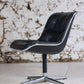 Fauteuil de bureau en cuir noir de Charles Pollock pour KNOLL