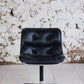 Fauteuil de bureau en cuir noir de Charles Pollock pour KNOLL