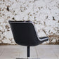 Fauteuil de bureau en cuir noir de Charles Pollock pour KNOLL