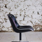 Fauteuil de bureau en cuir noir de Charles Pollock pour KNOLL