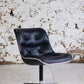 Fauteuil de bureau en cuir noir de Charles Pollock pour KNOLL