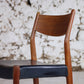 4 chaises scandinaves Fristho Franeker teck et skaï, 1960