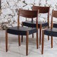 4 chaises scandinaves Fristho Franeker teck et skaï, 1960