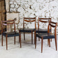 4 chaises scandinaves vintage en teck et skaï, 1960