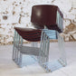 Série de 9 chaises bordeaux Max Stacker pour Steelcase, 1970