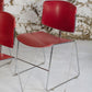 4 chaises rouges Max Stacker pour Steelcase, 1970