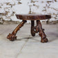 Table d'appoint tripode bois massif brutaliste