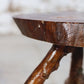 Table d'appoint tripode bois massif brutaliste