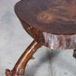 Table d'appoint tripode bois massif brutaliste
