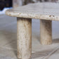 Table basse travertin dans le goût d'Angelo Mangiarotti, 1970