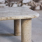 Table basse travertin dans le goût d'Angelo Mangiarotti, 1970