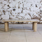 Table basse travertin dans le goût d'Angelo Mangiarotti, 1970