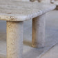 Table basse travertin dans le goût d'Angelo Mangiarotti, 1970