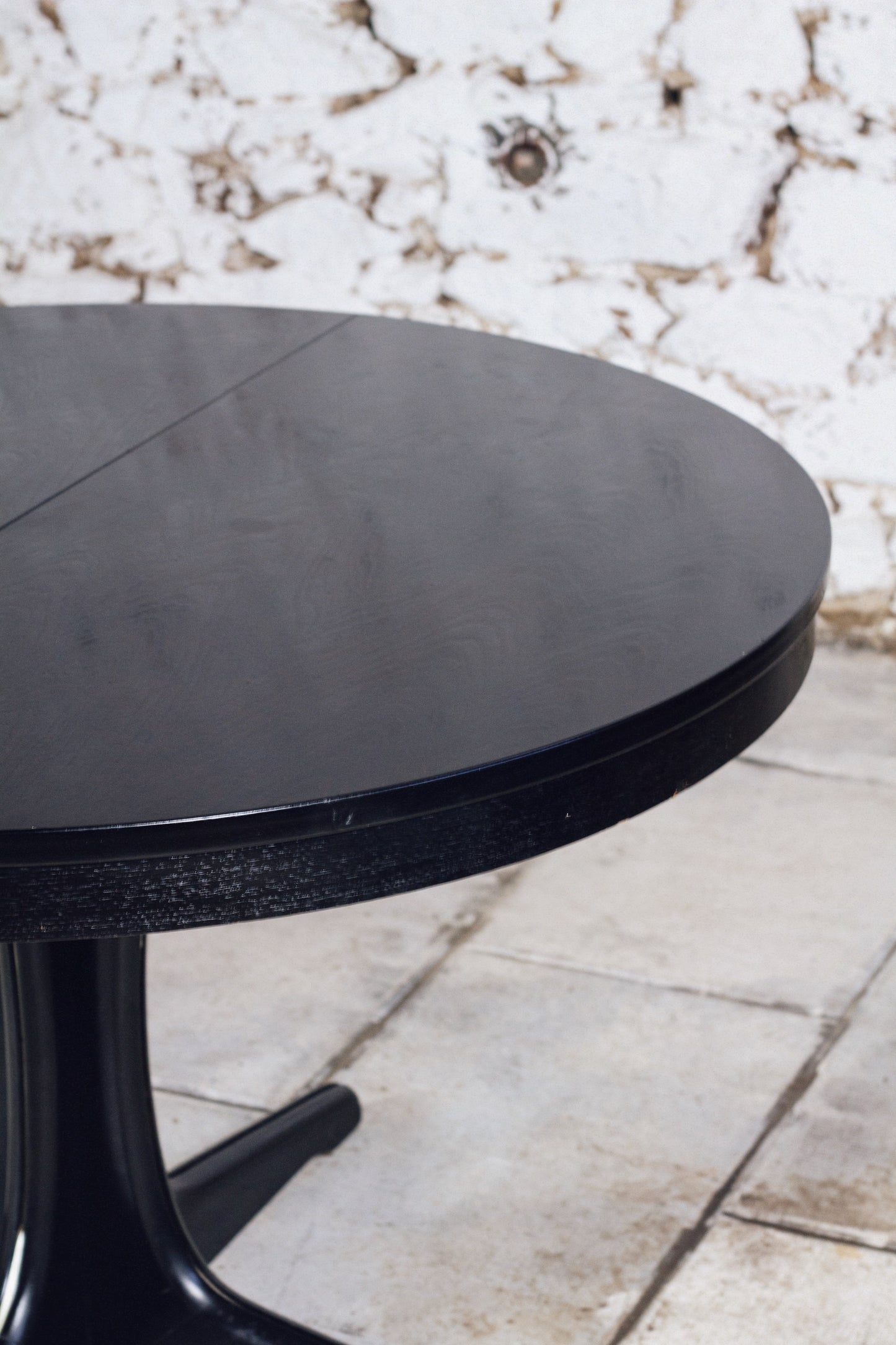 Table ronde noire Baumann extensible