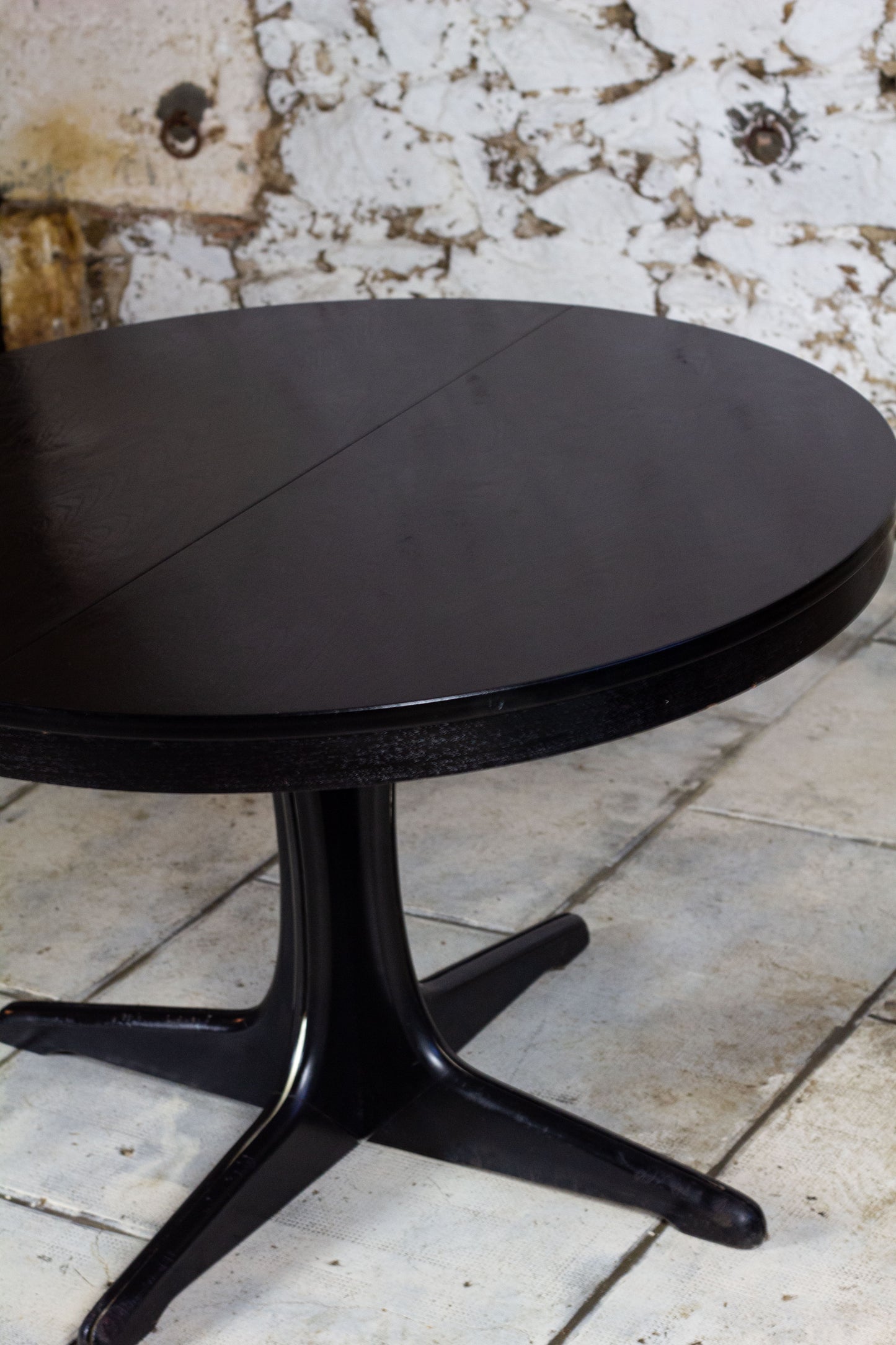 Table ronde noire Baumann extensible