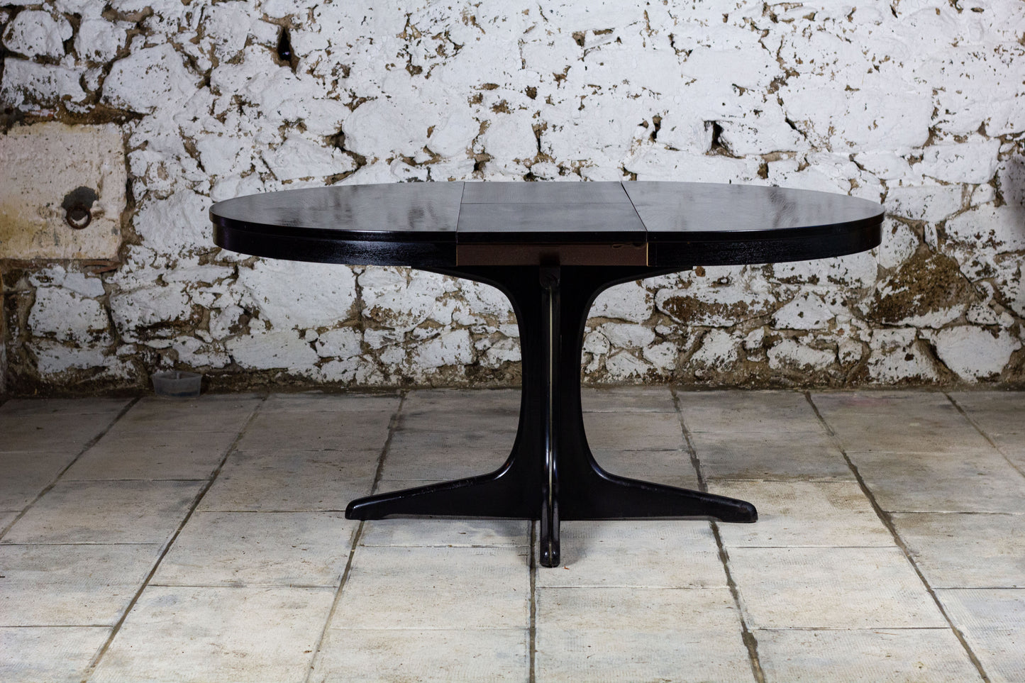 Table ronde noire Baumann extensible