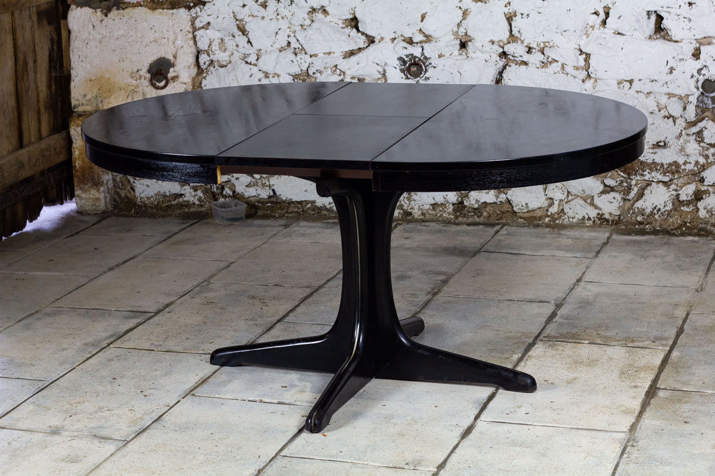 Table ronde noire Baumann extensible