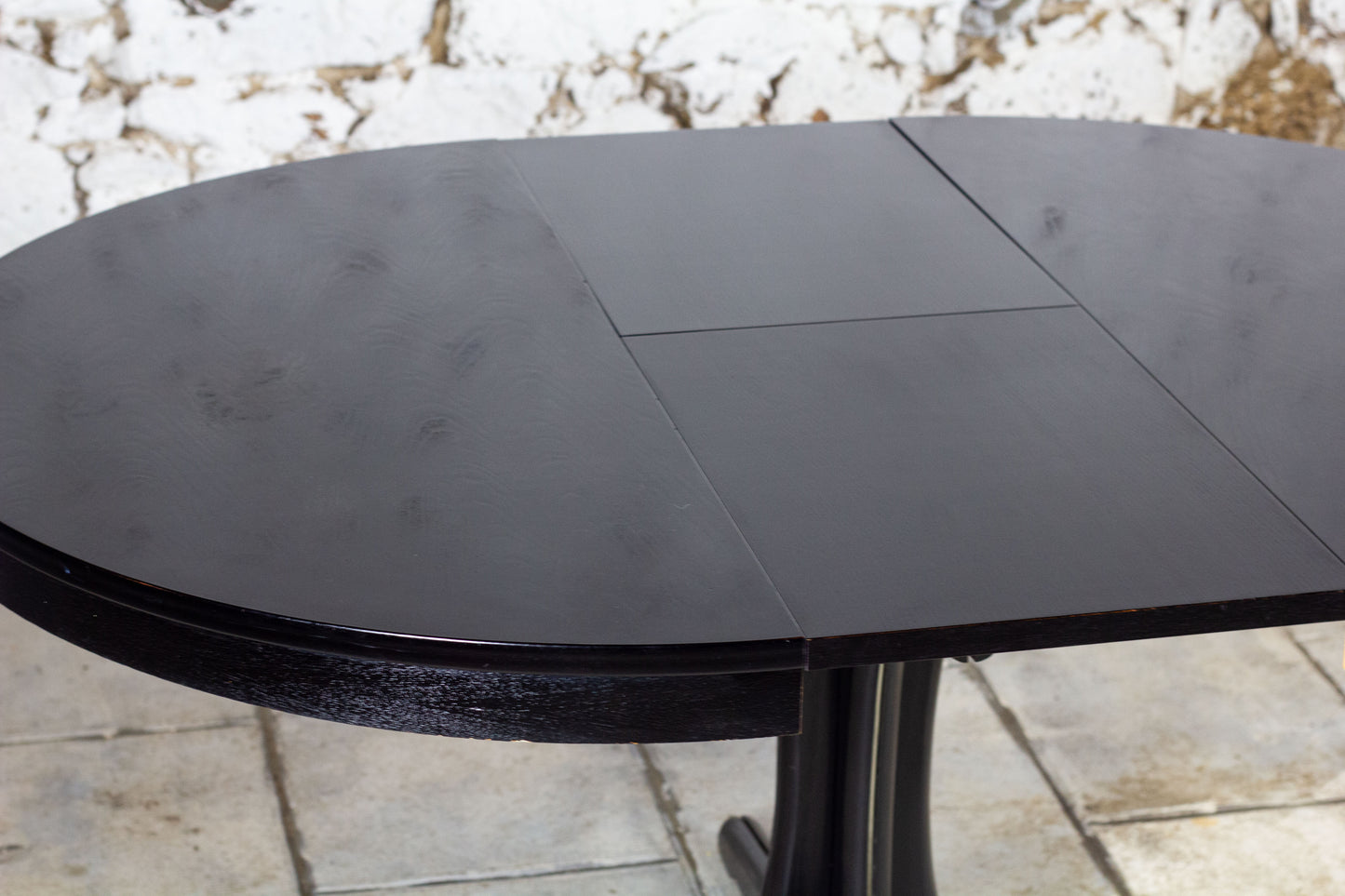 Table ronde noire Baumann extensible