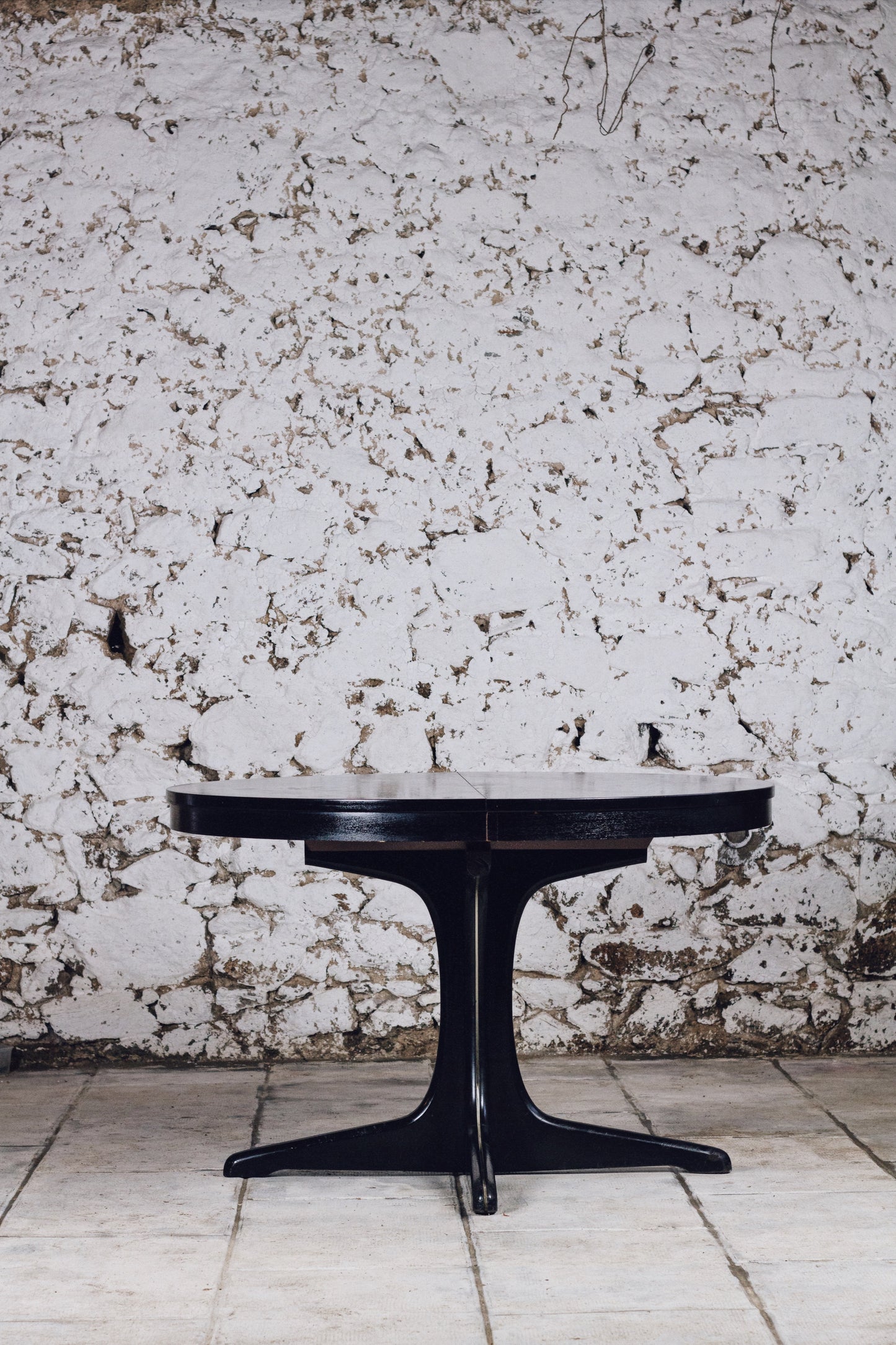 Table ronde noire Baumann extensible