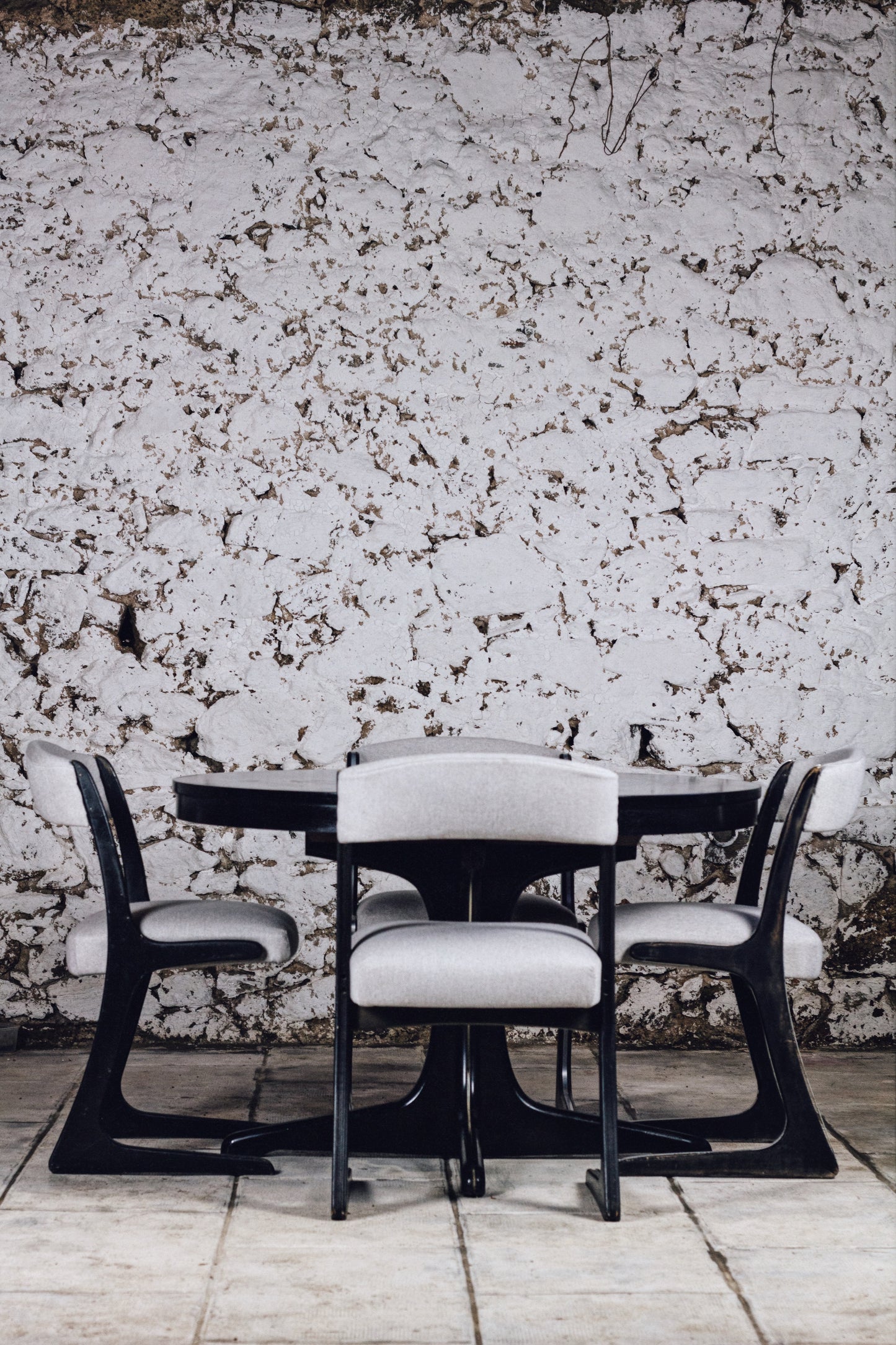 Table ronde noire Baumann extensible