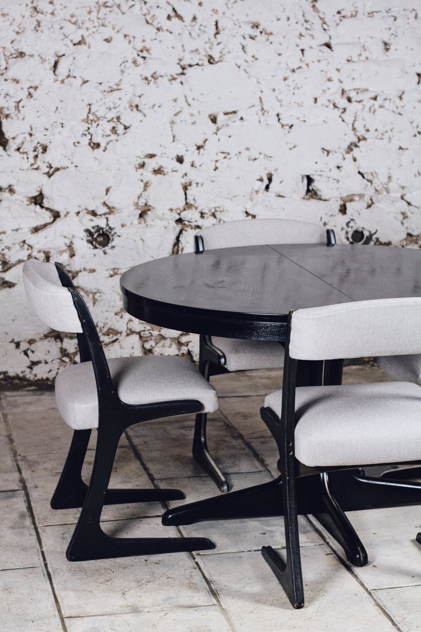 Table ronde noire Baumann extensible