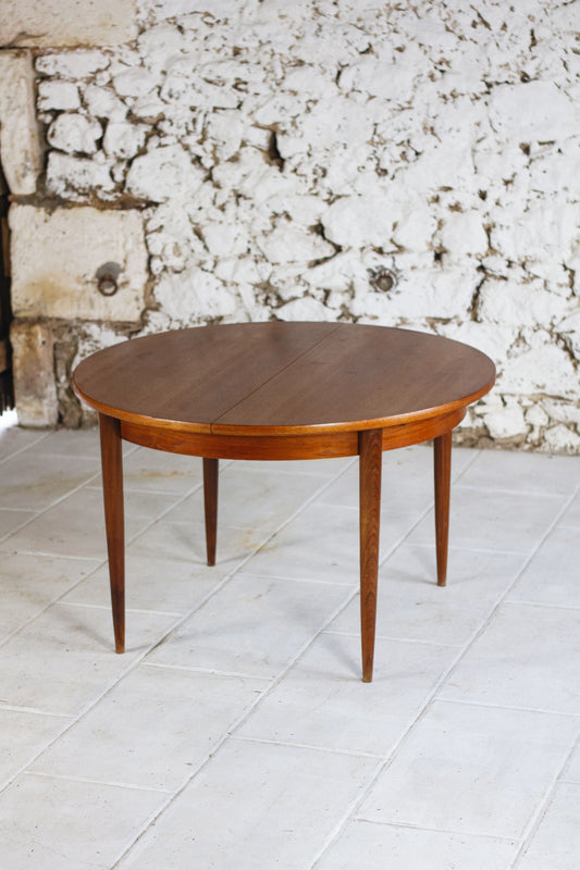 Table ronde vintage en teck, 1960