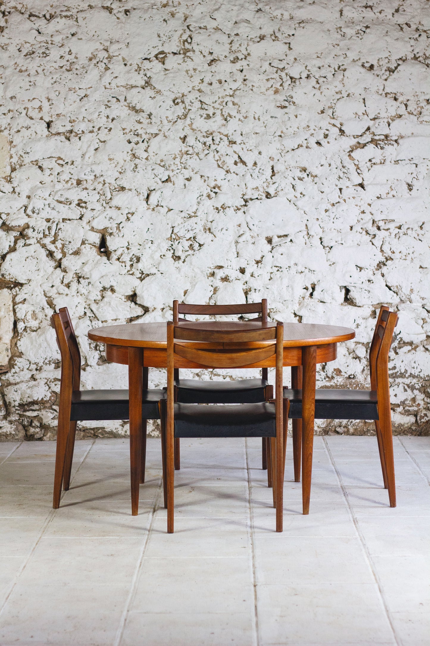 Table ronde vintage en teck, 1960